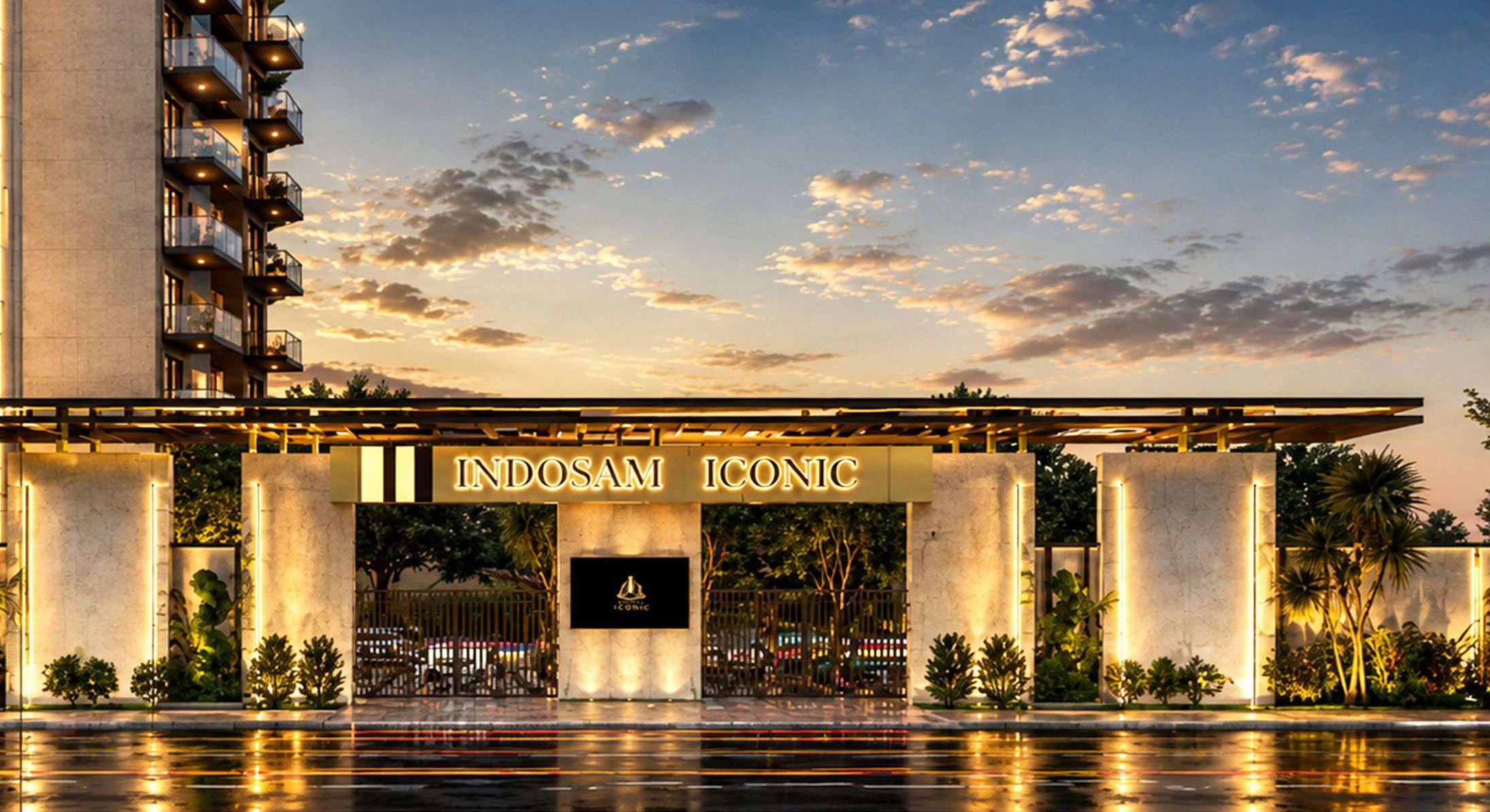 Architectural rendering of the Indosam Iconic entrance